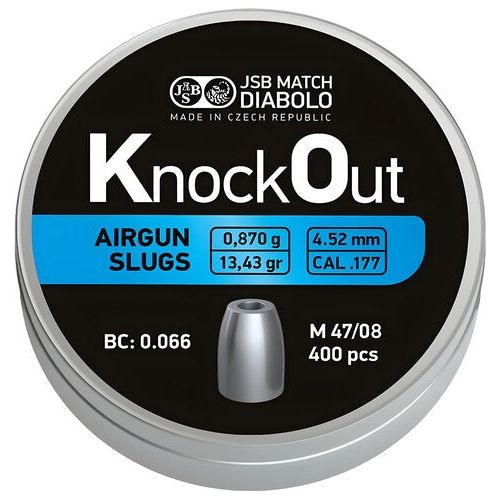 Diabolo JSB KnockOut Slugs .177 400ks cal.4,52mm COD. 546126-400