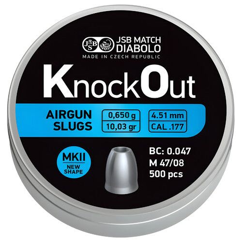 Diabolo JSB KnockOut Slugs .177 500pz cal.4,51mm COD. 546224-500