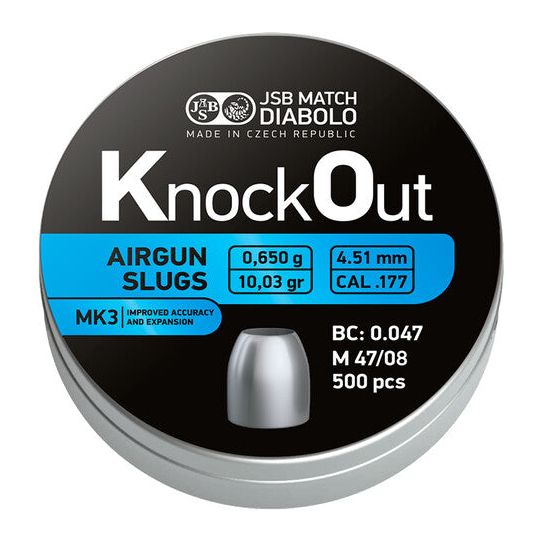 Diabolo JSB KnockOut Slugs MK3 .177 500pz cal.4,51mm COD. 546324-500