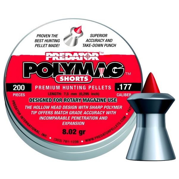 Diabolo JSB Predator PolyMag Shorts 200pz cal.4,5mm COD. 1010-01-200