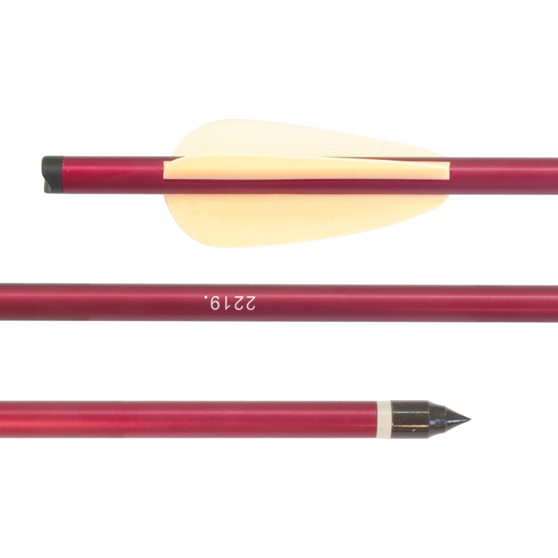 FRECCE PER BALESTRA IN DURALLUMINIO 16" HALF MOON ROSSO 1 PEZZO COD. 52006
