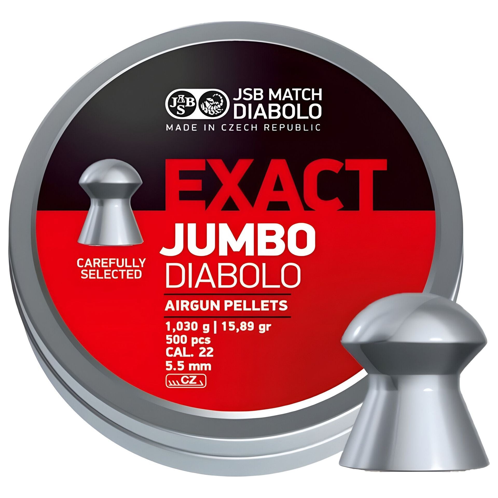 MUNIZIONI DIABOLO JSB EXACT JUMBO 500 PEZZI CAL. 5,5 mm COD. 546245-500
