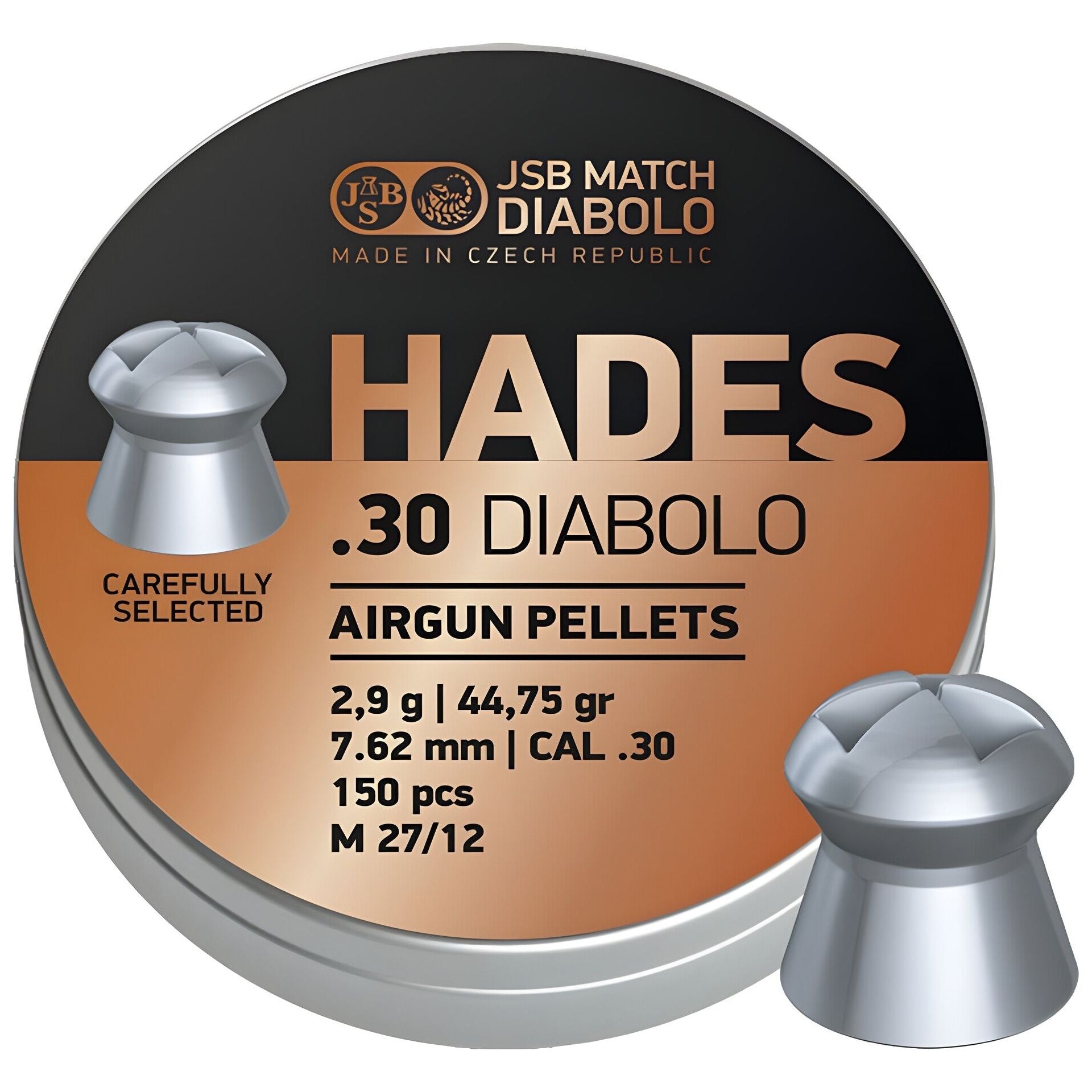 MUNIZIONI DIABOLO JSB HADES 150 PEZZI CAL. 7,62 mm COD. 546293-150
