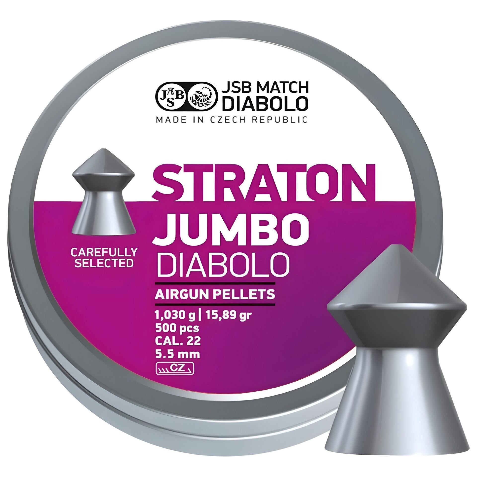MUNIZIONI DIABOLO JSB STRATON JUMBO 500 PEZZI CAL. 5,5 mm COD. 546238-500