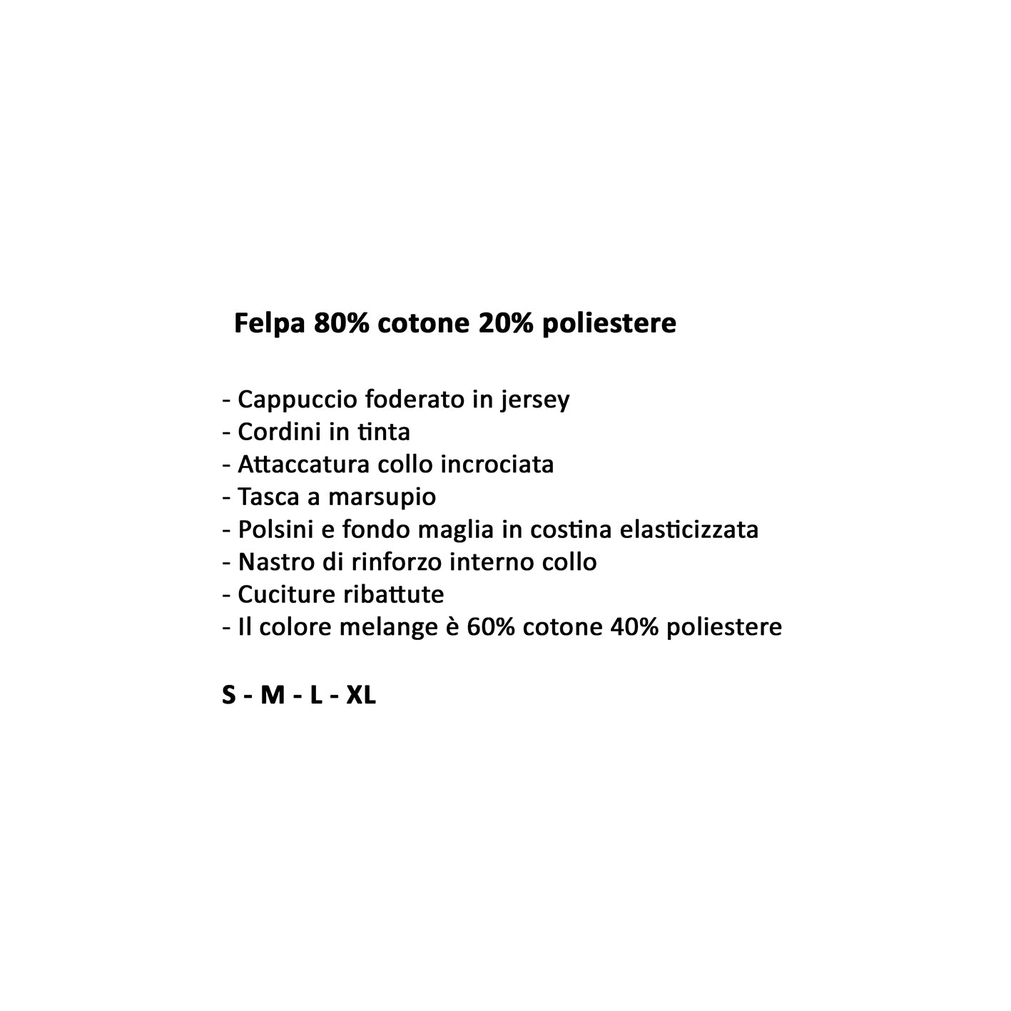 FELPA CON CAPPUCCIO DONNA CARABELLA ROMA SICURA COD. FECL1C